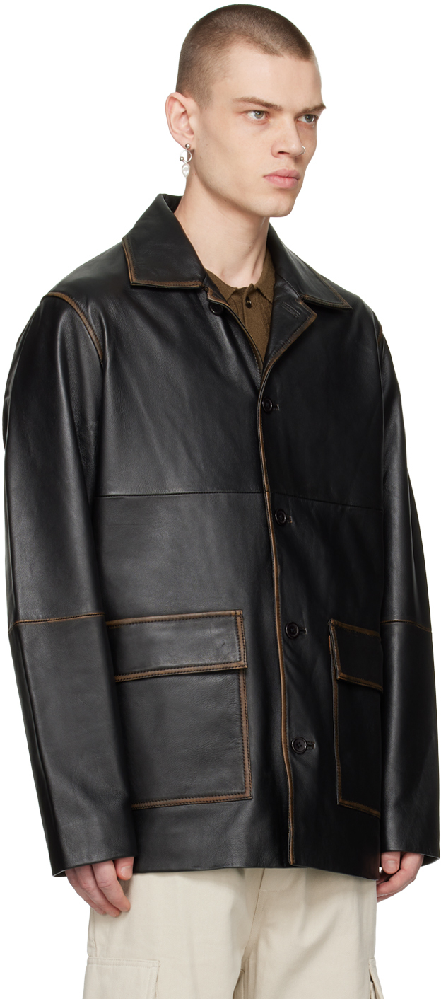 Samsøe Samsøe Black James Leather Jacket | Smart