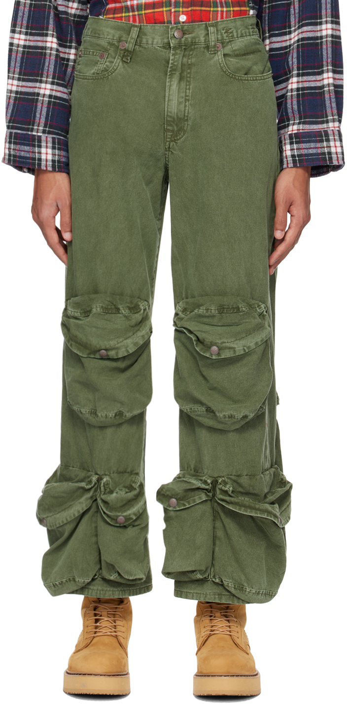 R13 Khaki Utility Cargo Pants In Olive