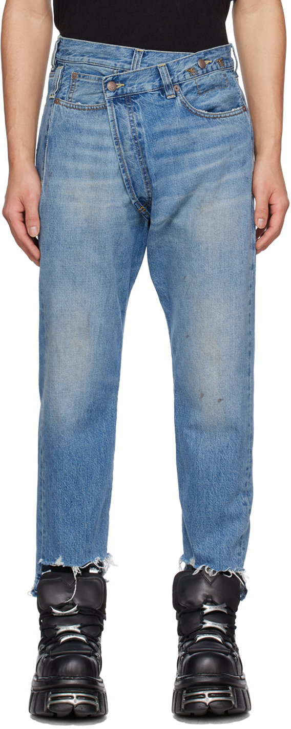 R13 Blue Crossover Jeans In Turner Blue
