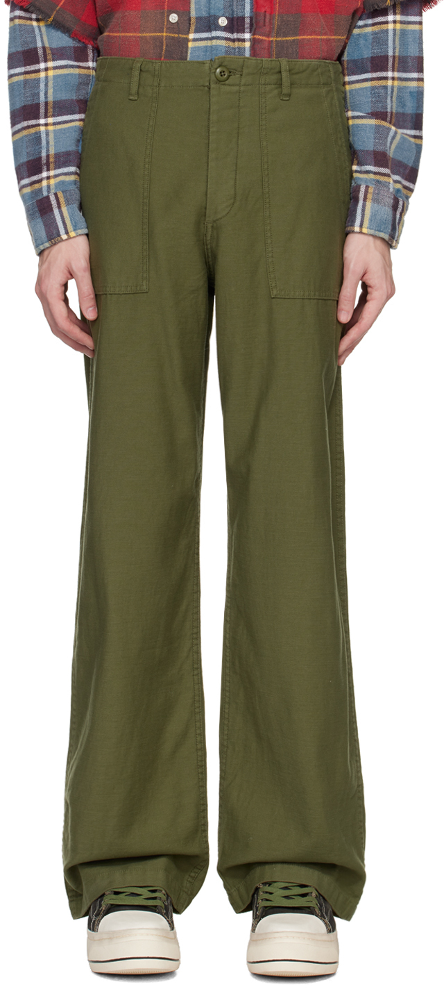 R13 Khaki Utility Trousers In Olive