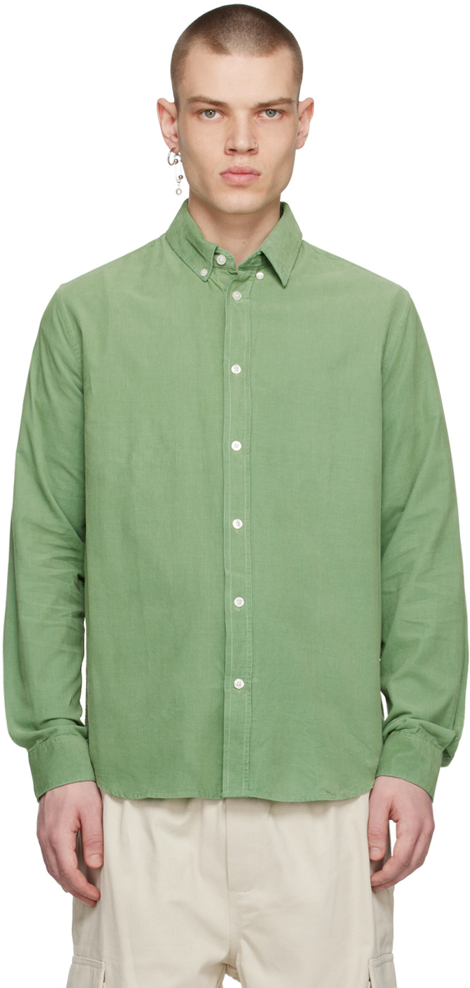 Samsøe Samsøe: Green Liam Shirt | SSENSE