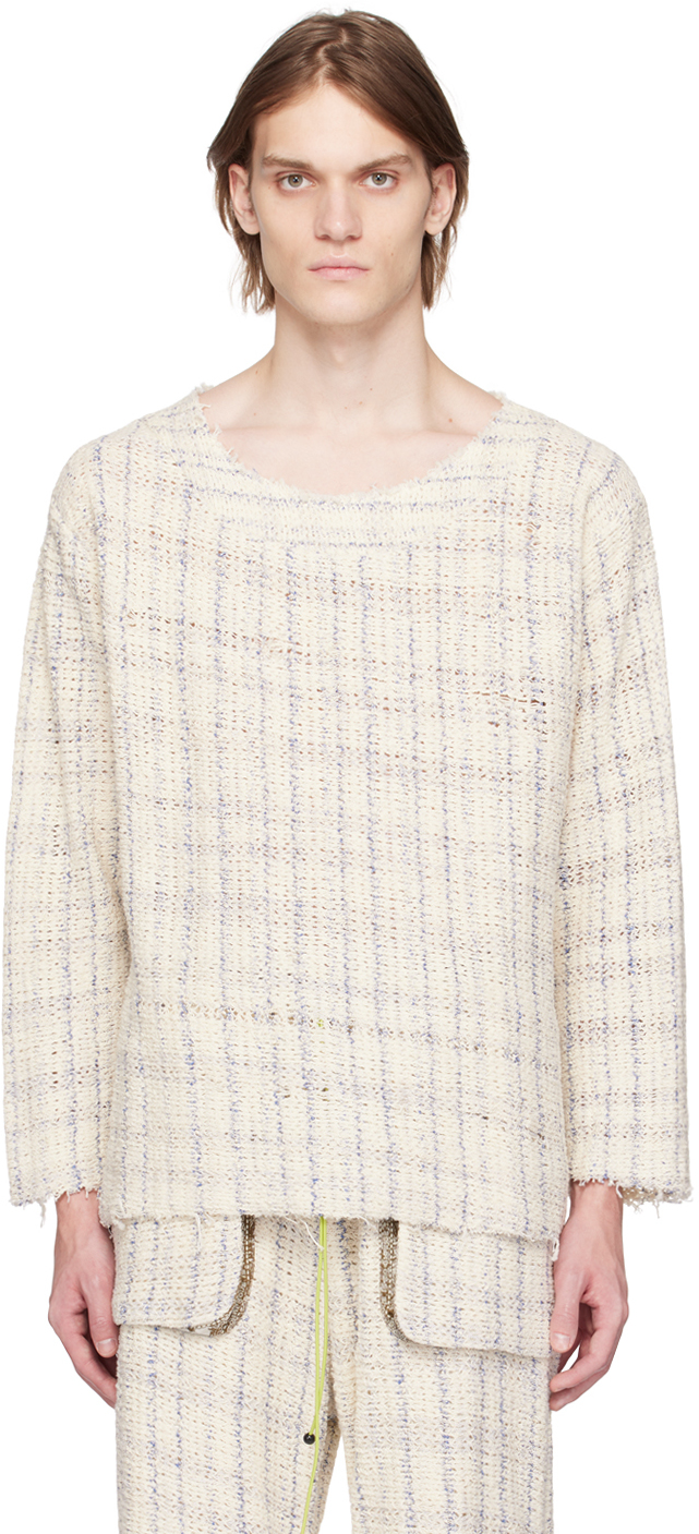 Vitelli Ssense Exclusive Off-white Sweater In Sand Melange