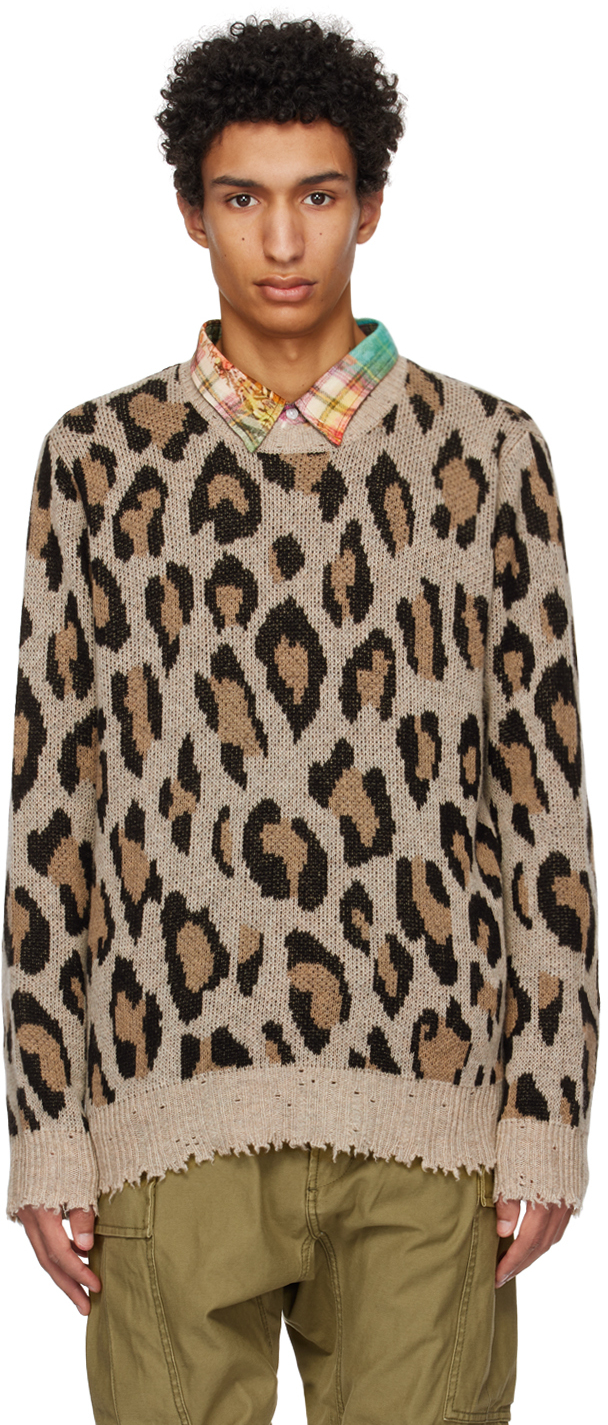Beige & Brown Leopard Sweater