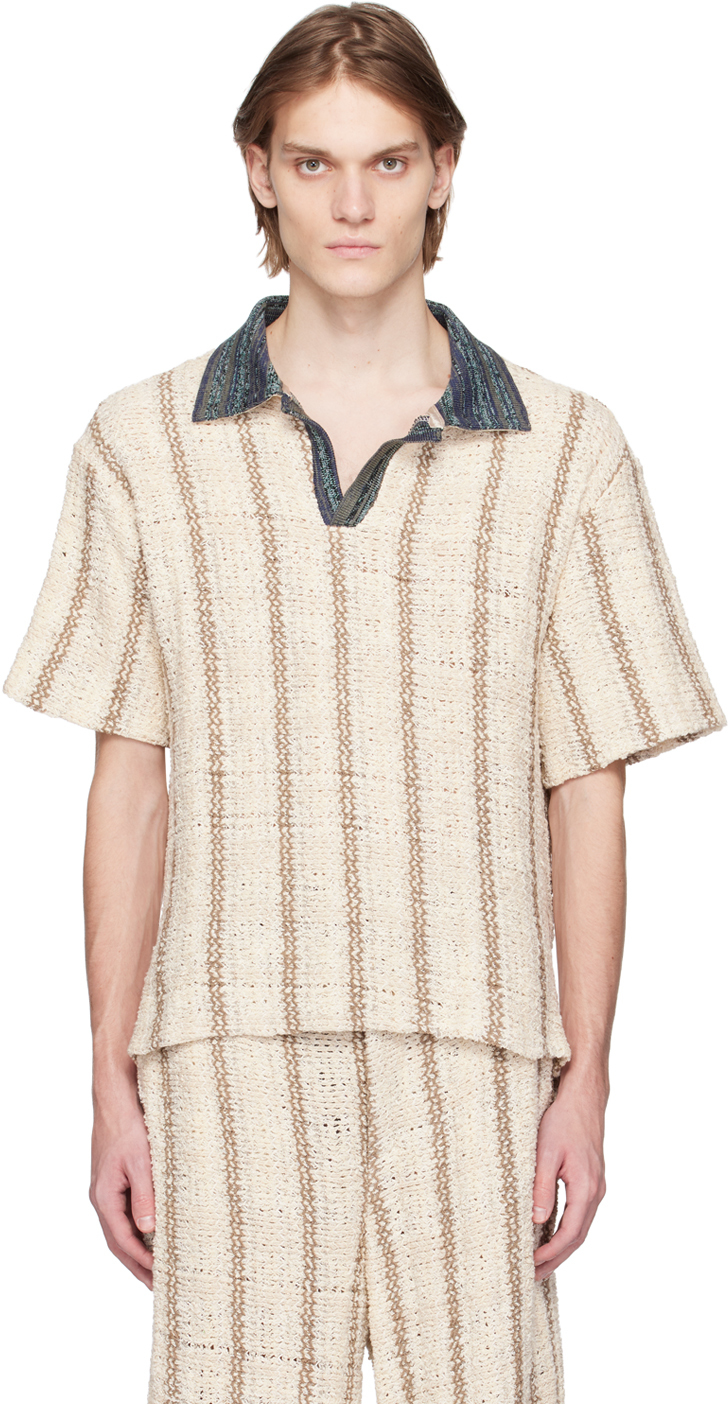 Vitelli Ssense Exclusive Beige Polo In Sand And Brown (snbr