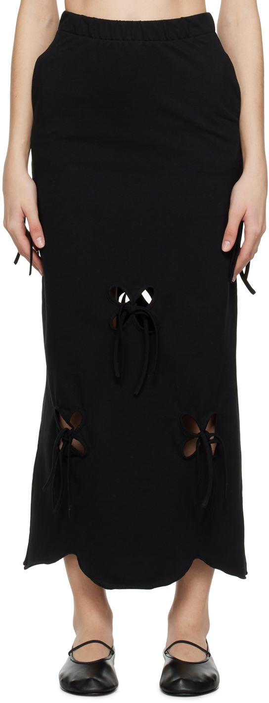 J.KIM SSENSE Exclusive Black Petal Midi Skirt