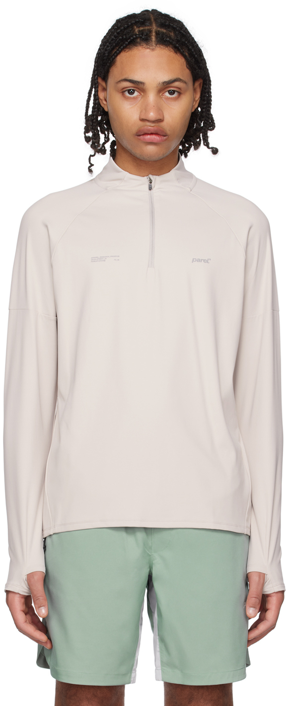 Parel Studios Off-white Half-zip Sweatshirt In Cream