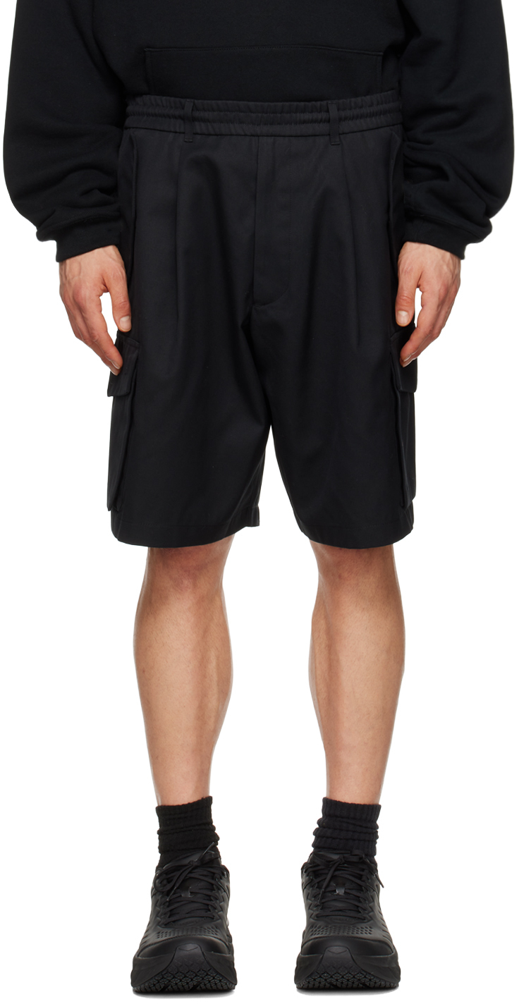 Lownn Black Drawstring Cargo Shorts SSENSE