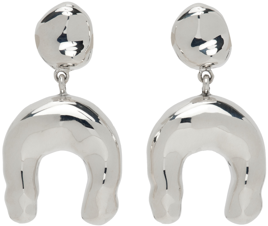 AGMES Silver Wishbone Earrings