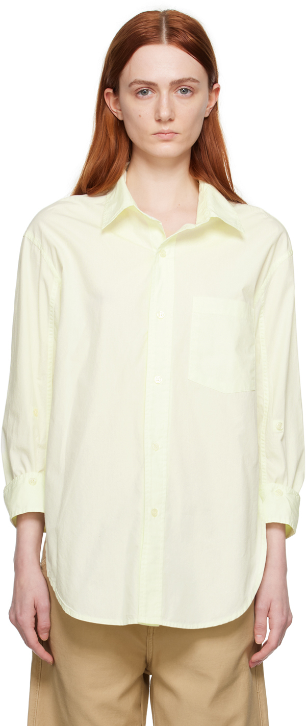 Shop Citizens Of Humanity Green Kayla Shirt In Limeleaf (pale Green