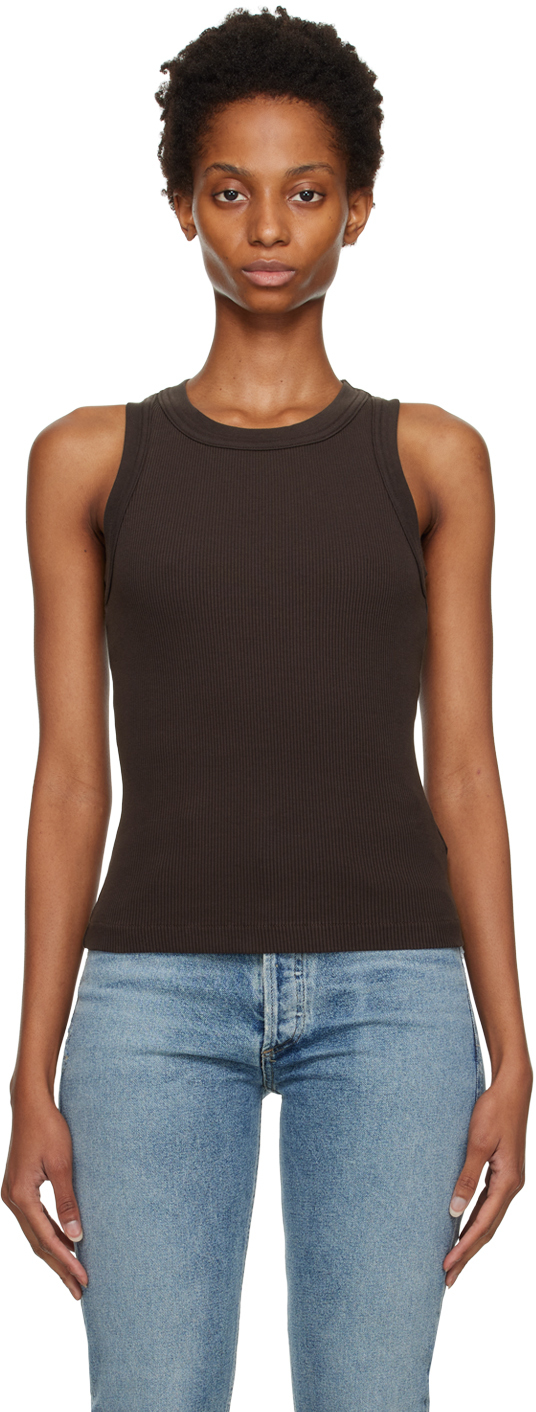 Citizens Of Humanity Brown Isabel Tank Top In Pony