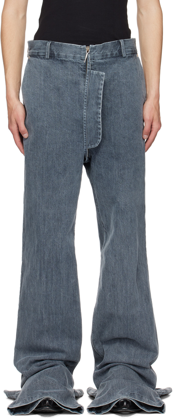 ANONYMOUS CLUB Gray Layered Jeans