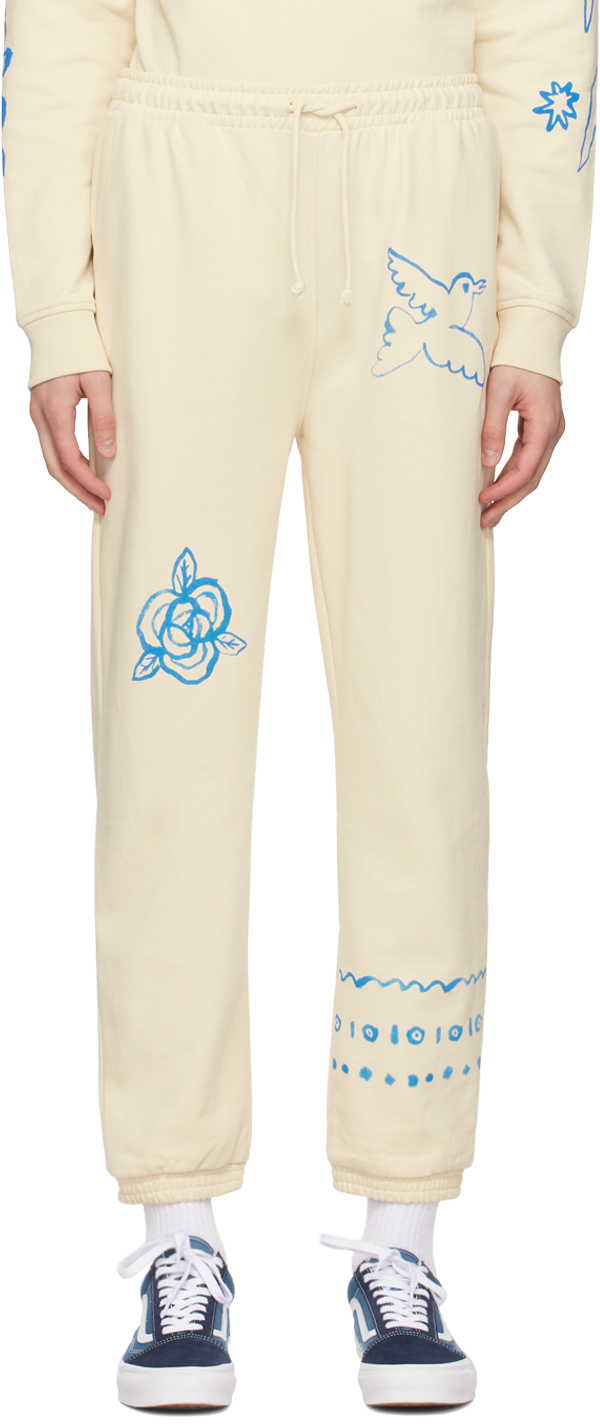 Carne Bollente: Beige Romancing The Bone Lounge Pants | SSENSE Canada