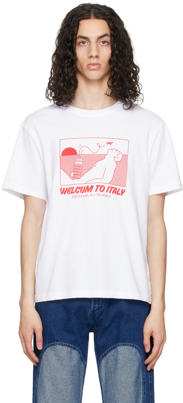 White 'Welcum To Italy' T-Shirt