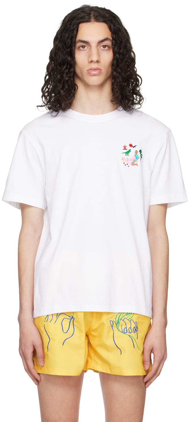Carne Bollente White Embroidered T Shirt Ssense 