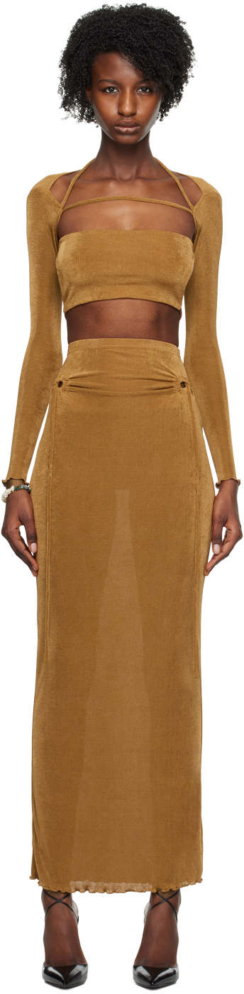 SSENSE Exclusive Brown Camisole & Maxi Skirt Set