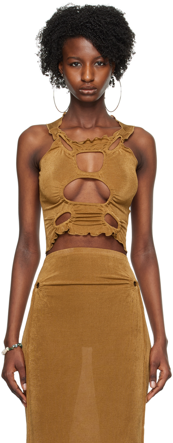 Tyrell Ssense Exclusive Brown Tank Top In Henna Brown