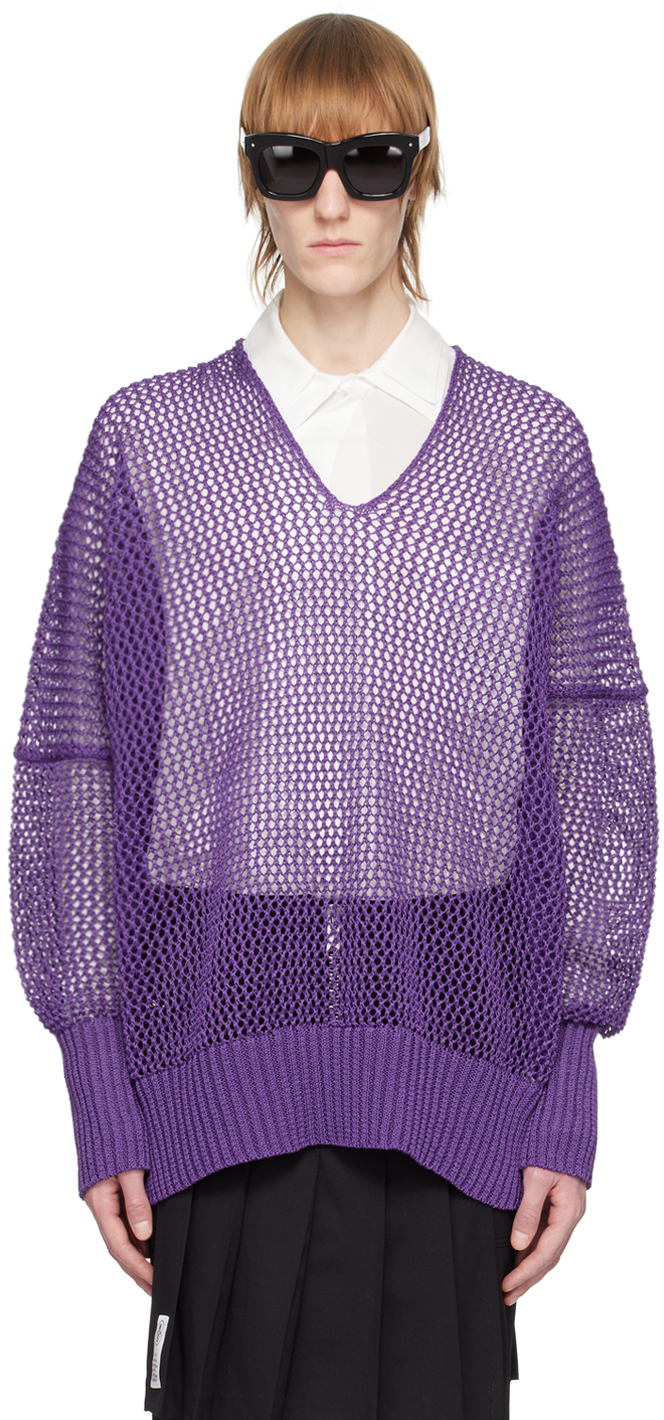 Sulvam Purple Crewneck Sweater