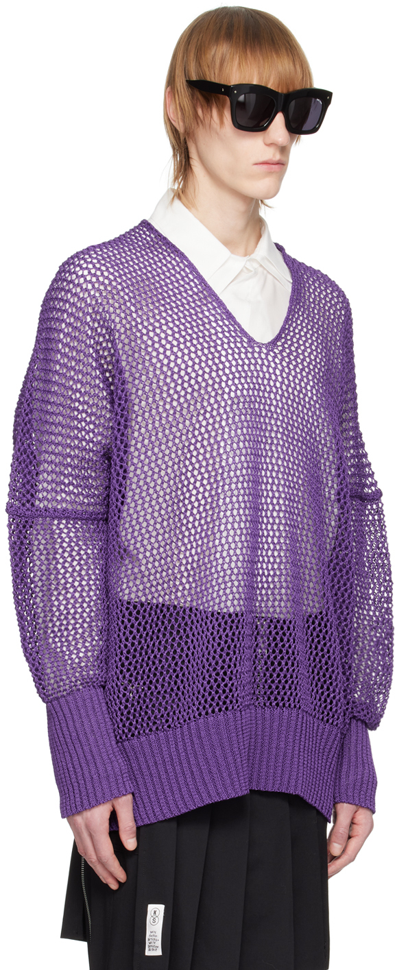 SULVAM PURPLE CREWNECK SWEATER 