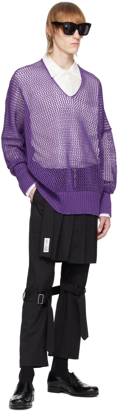 SULVAM PURPLE CREWNECK SWEATER 