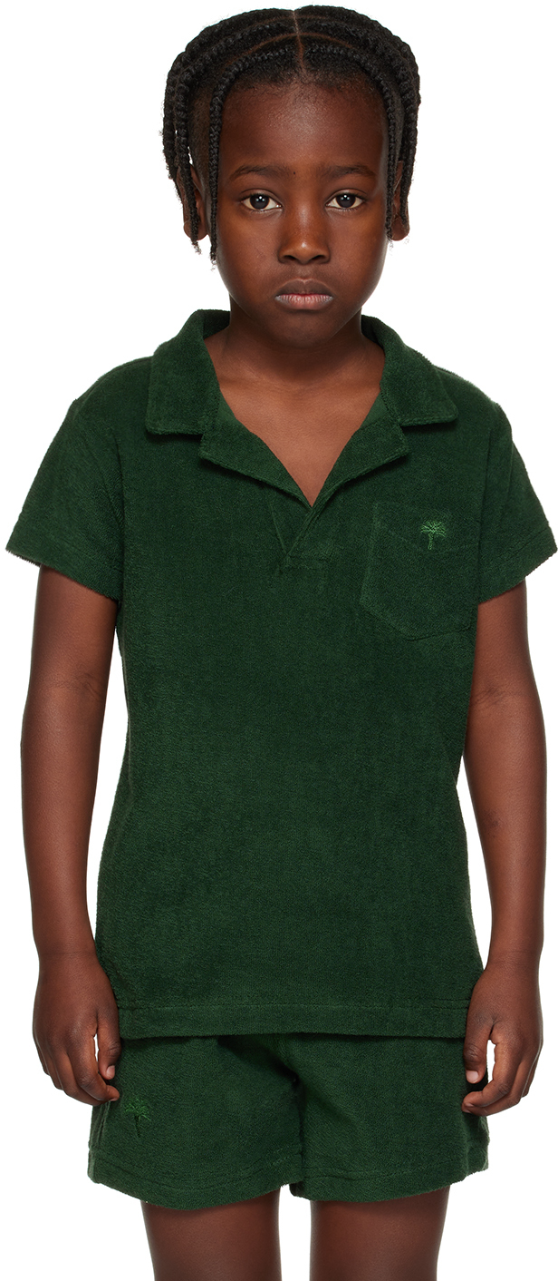 Oas Kids Green Embroidered Polo
