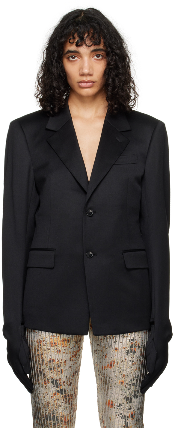 Doublet: Black Glove Sleeve Blazer | SSENSE