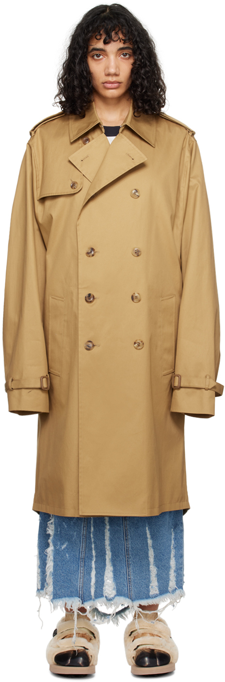 Doublet Tan Invisible Trench Coat In Beige