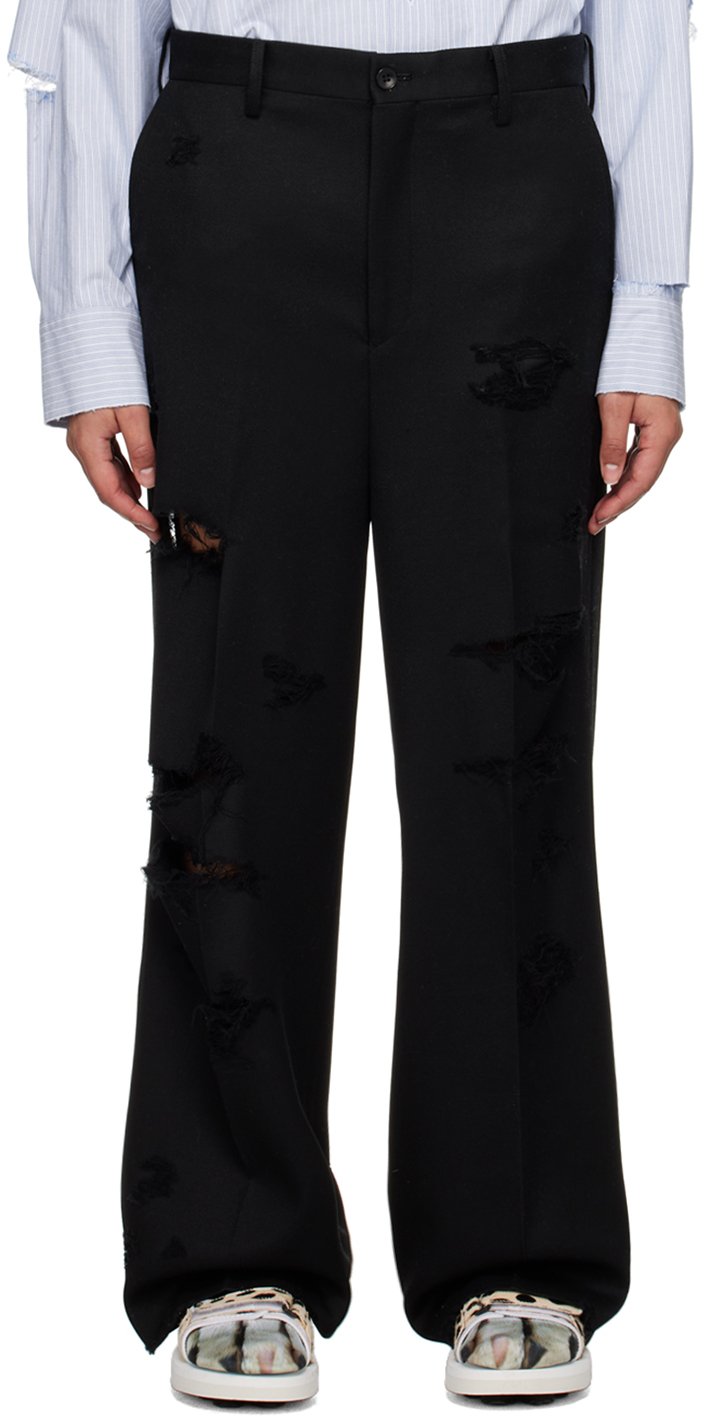 Black Destroyed Trousers by Doublet on Sale