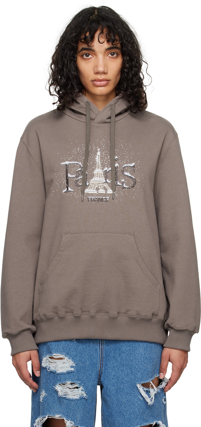 Gray Snow In Paris Hoodie