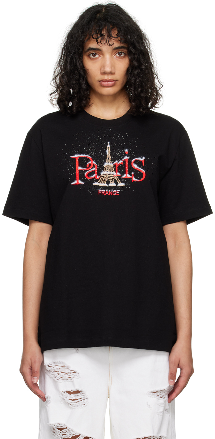Black 'Snow In Paris' T-Shirt