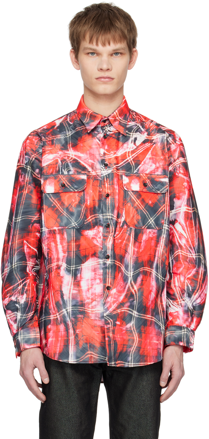 Shop Doublet Red Mirage Checked Shirt