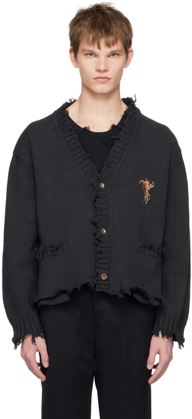 Doublet Black Cut Off Cardigan | ModeSens