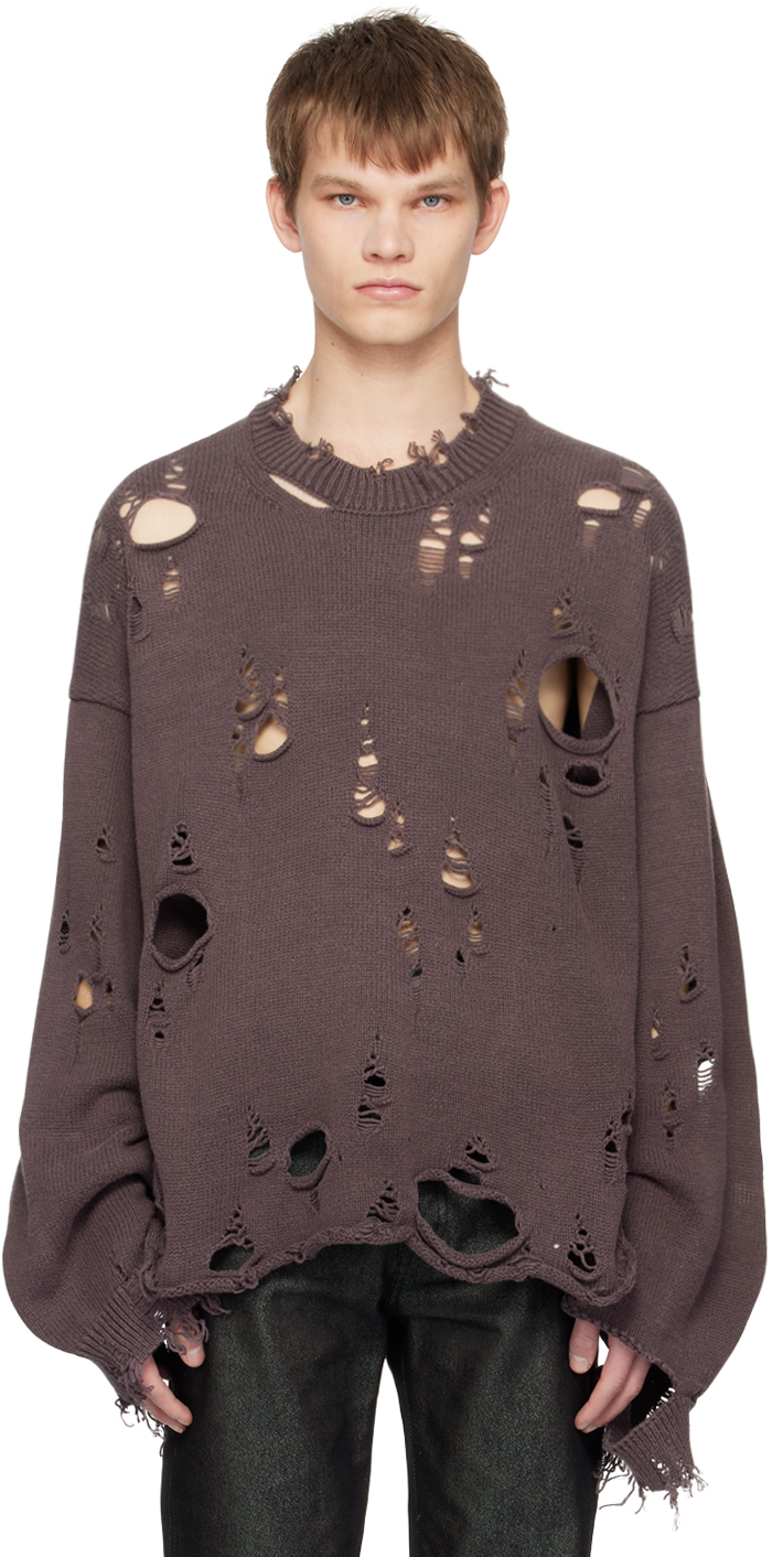 Doublet Brown Destroyed Sweater | ModeSens