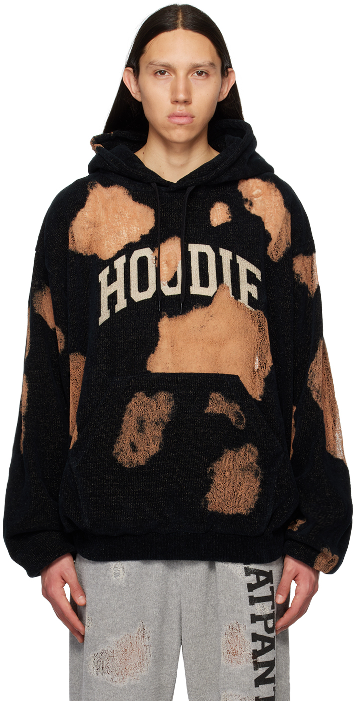 Black Ripped Off Hoodie by Doublet on Sale