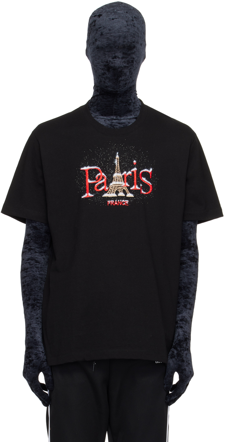 ブラック Snow In Paris Tシャツ