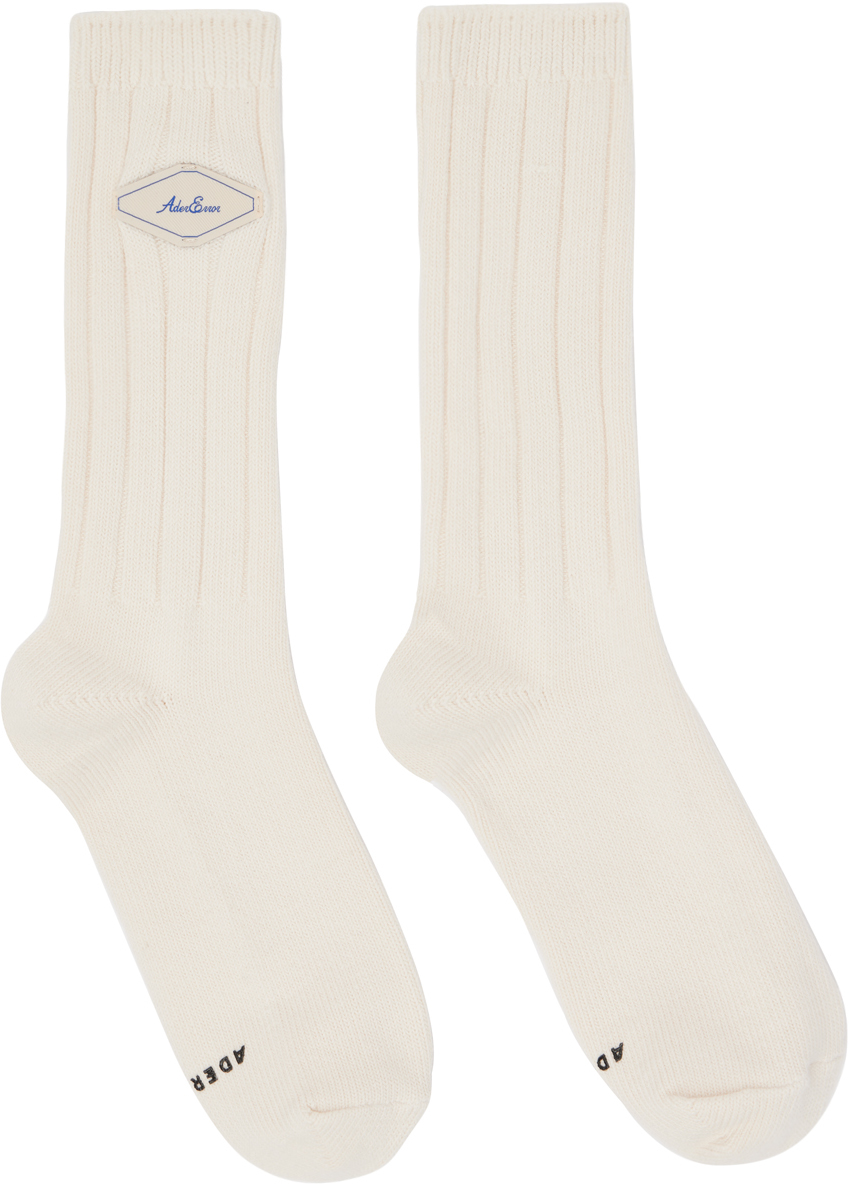 Ader Error Off-white Fluic Label Socks | ModeSens