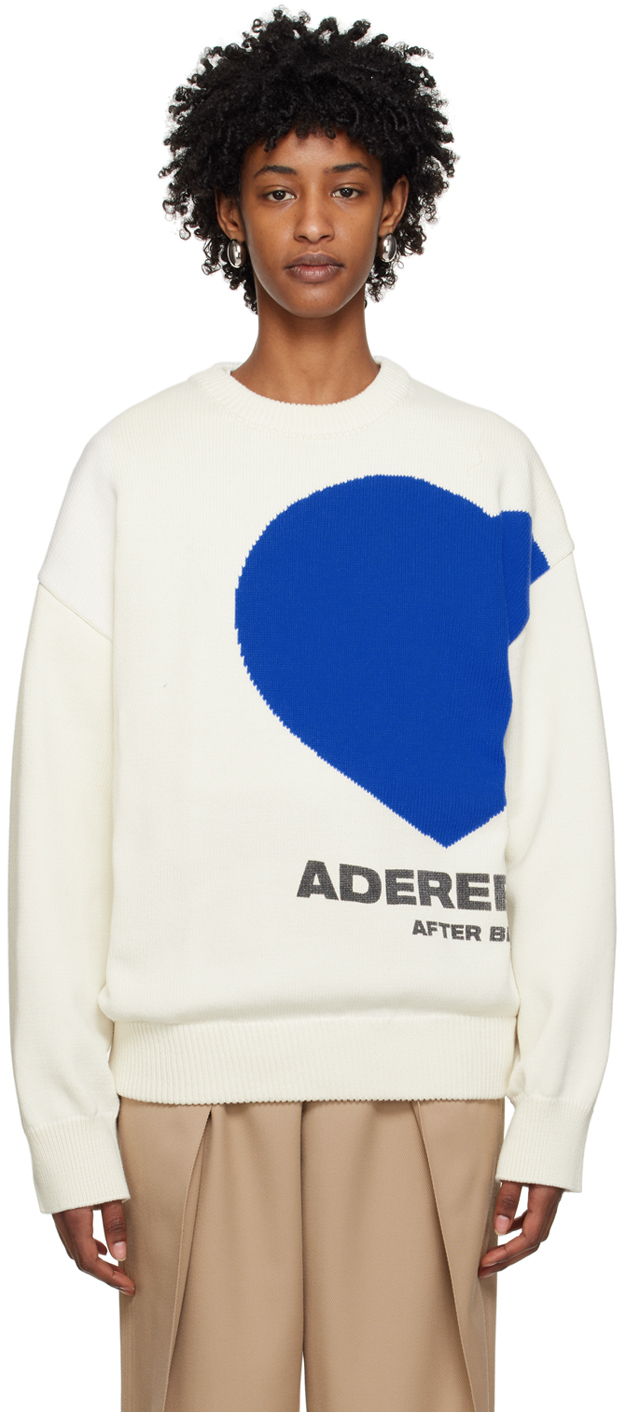 ADER error White Twin Heart Sweater | Smart Closet