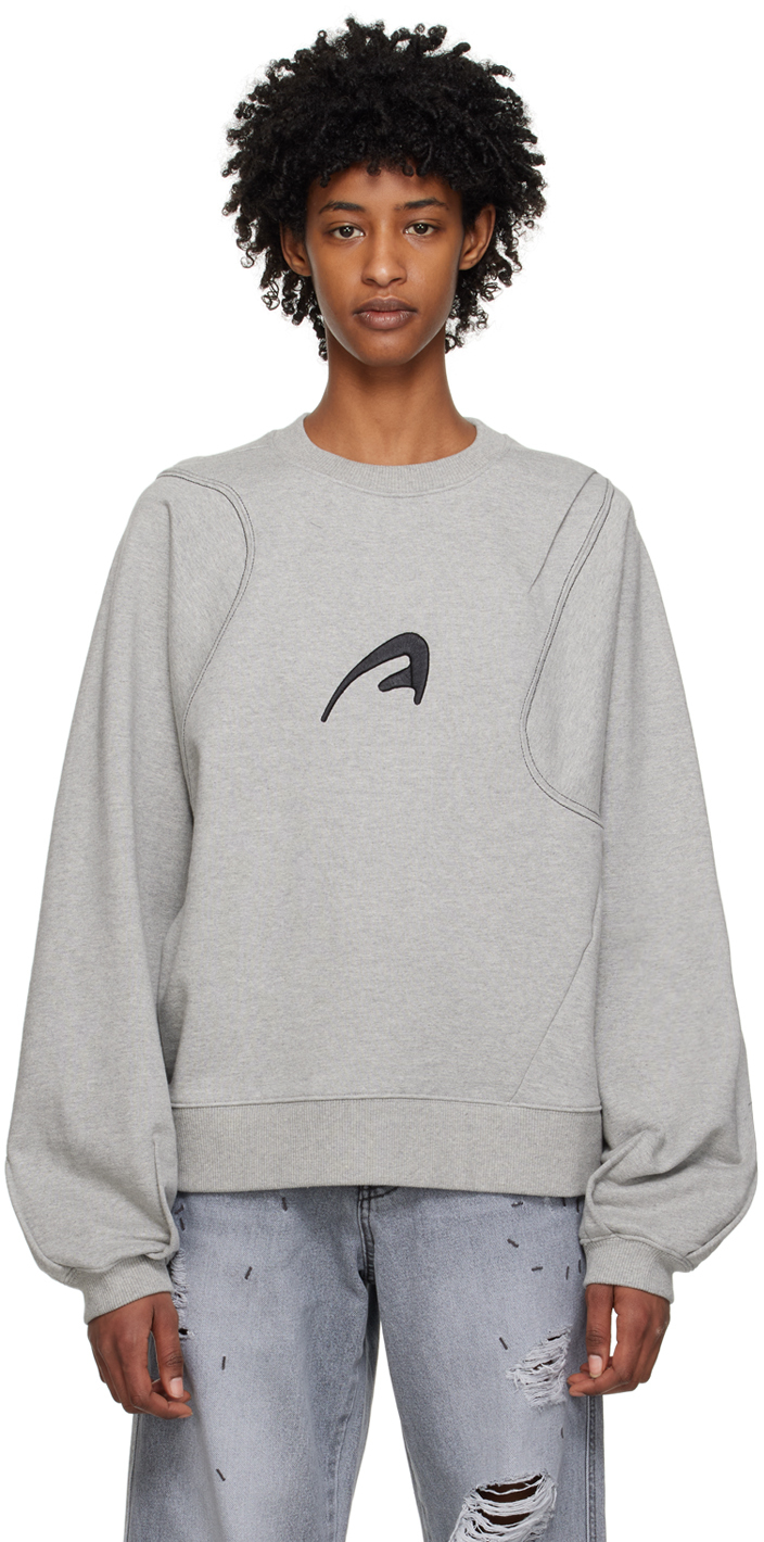Ader Error Gray A-peec Sweatshirt In Grey | ModeSens