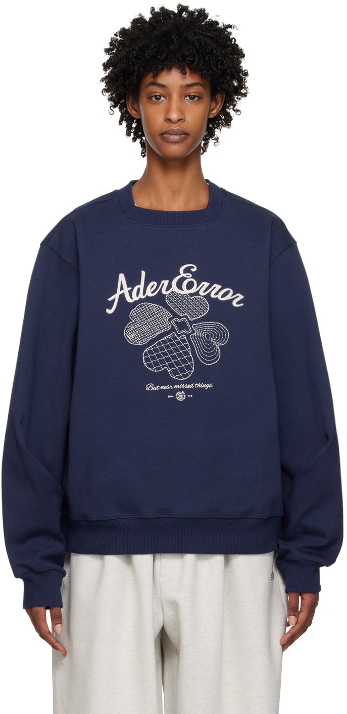 Ader Error Tever Logo Sweatshirt In Blue
