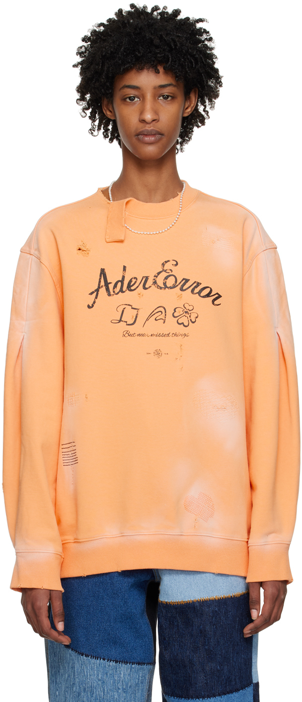 Ader Error Orange Sollec Sweatshirt | ModeSens