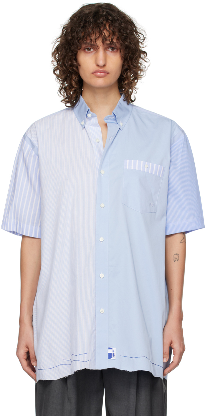 Ader Error Blue Paneled Shirt