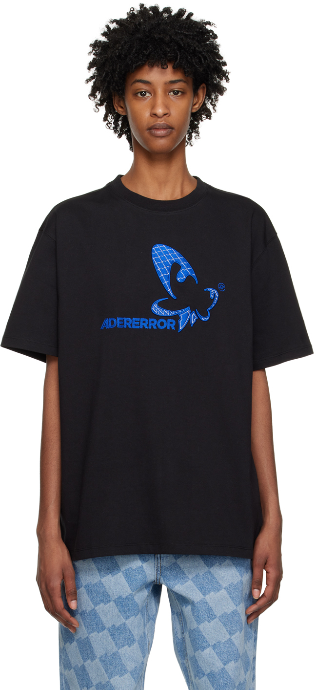 ADER error: Black Butterfly T-Shirt | SSENSE