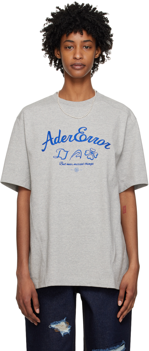 Ader Error Gray Sollec T-shirt In Grey | ModeSens