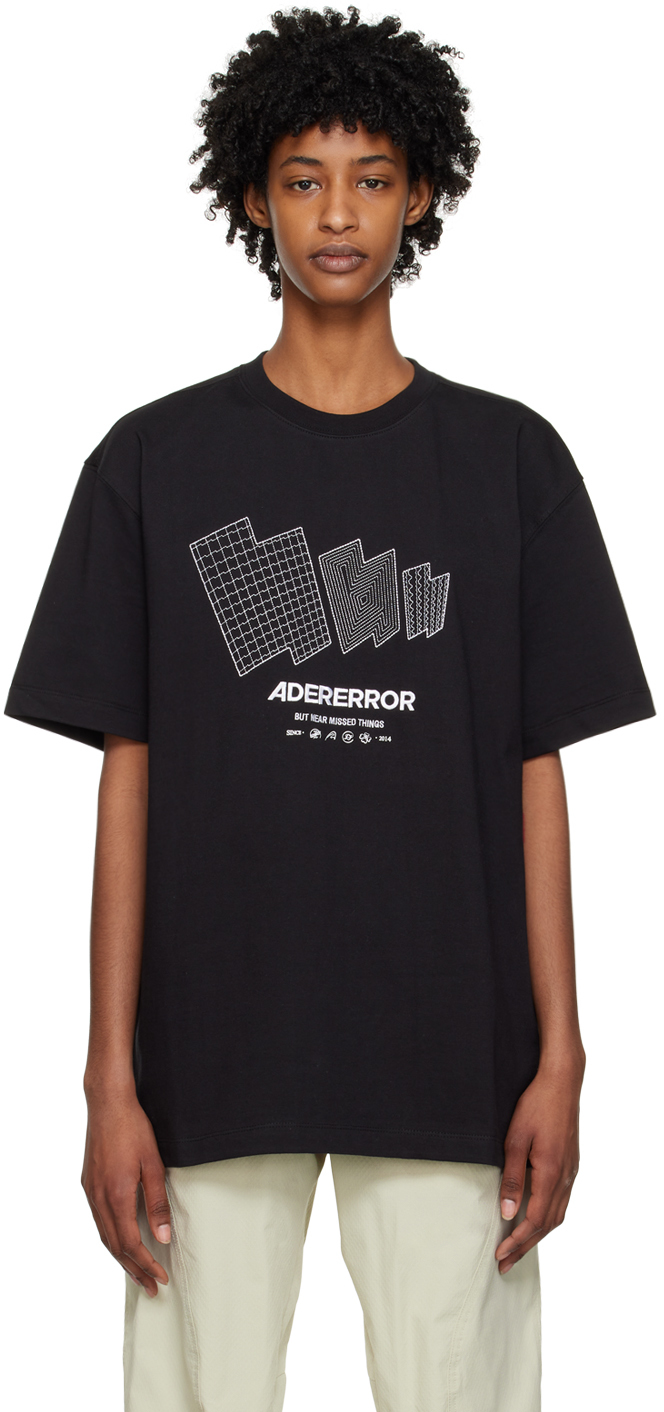 Ader Error Wave Logo T-shirt In Black