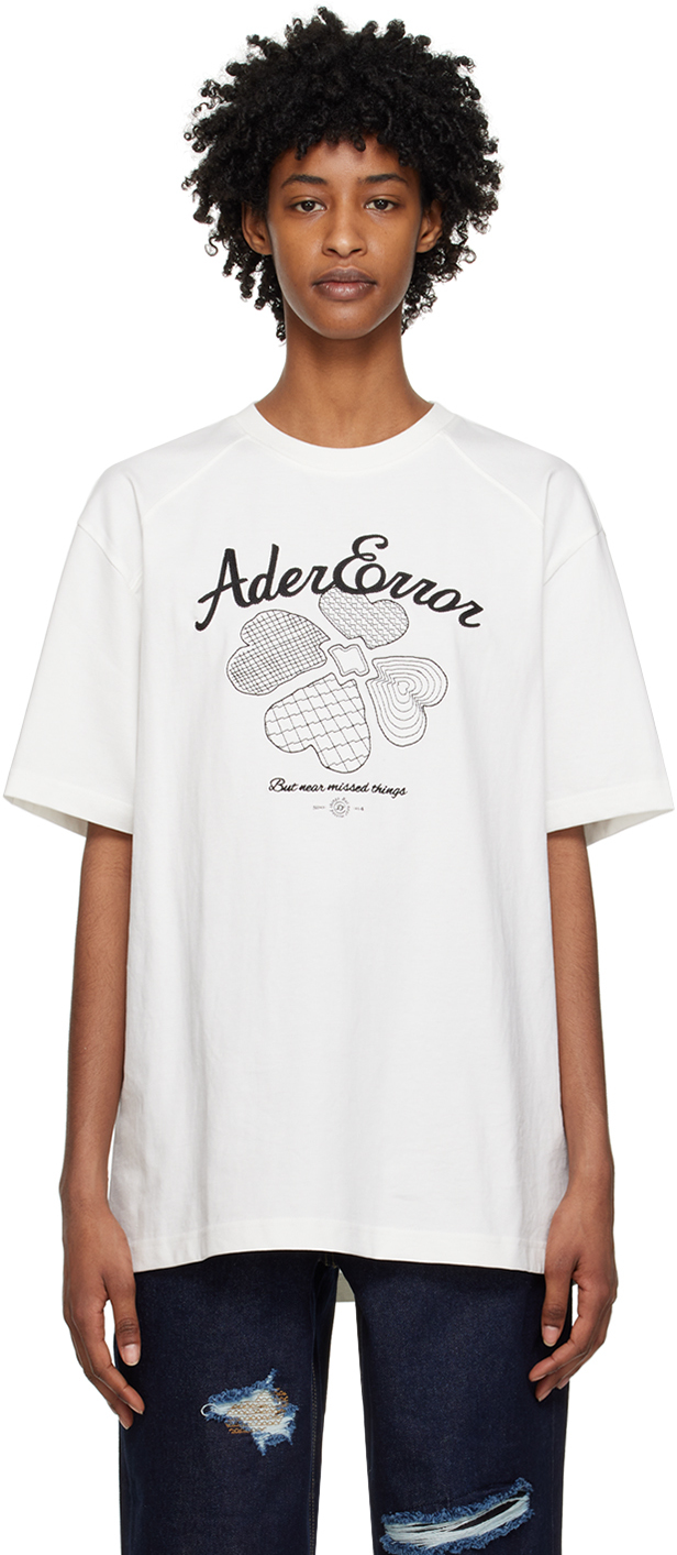 Ader Error White Tever T-shirt In Black