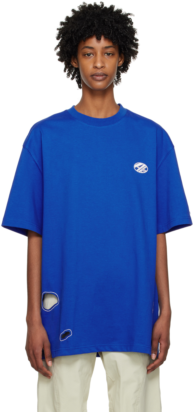 Ader Error Blue Cutout T-shirt