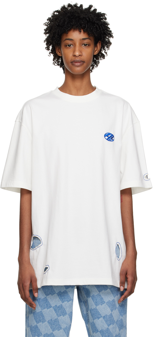ADER error: White Cutout T-Shirt | SSENSE