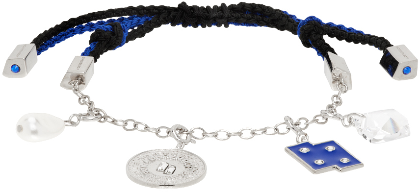 Ader Error Black & Silver Gemma Bracelet In Blue