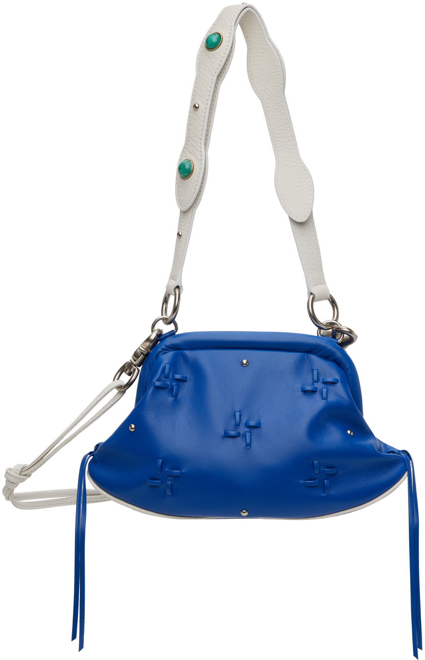 Ader Error Blue Studded Messenger Bag