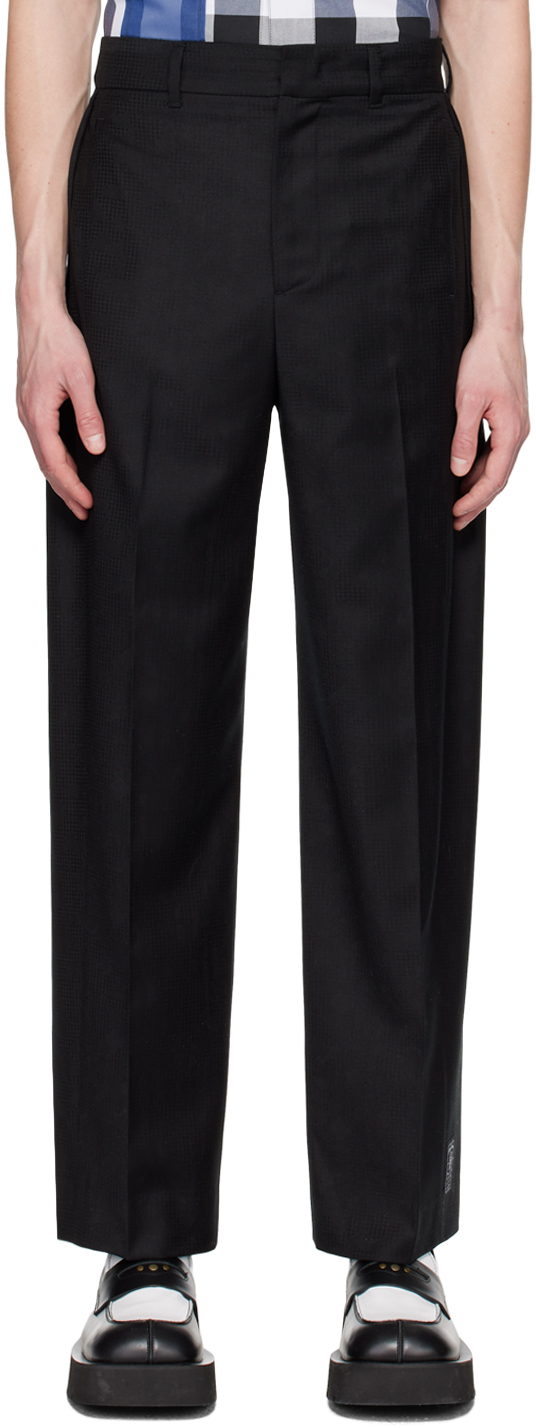 ADER error: Black Pleated Trousers | SSENSE
