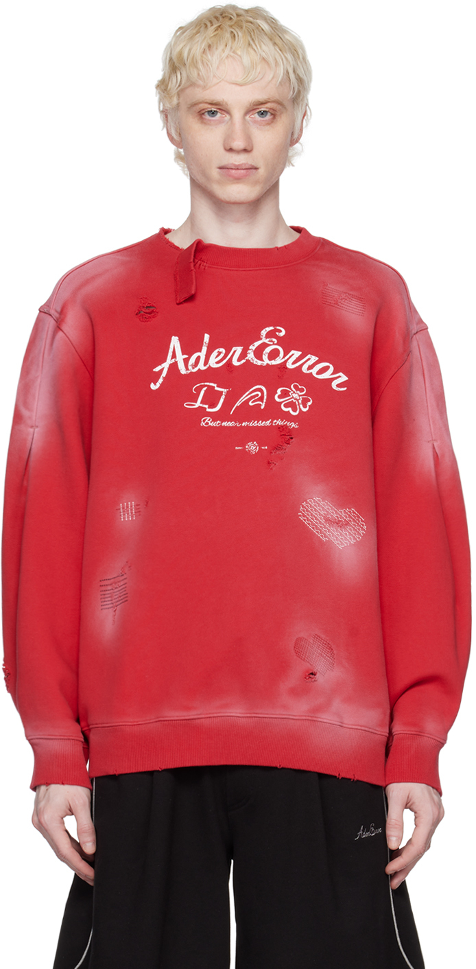 ADER error: Red Sollec Sweatshirt | SSENSE